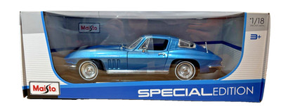 1965 Chevrolet Corvette Blue C2 Stingray Coupe | Maisto BNIB | Knockoff Wheels