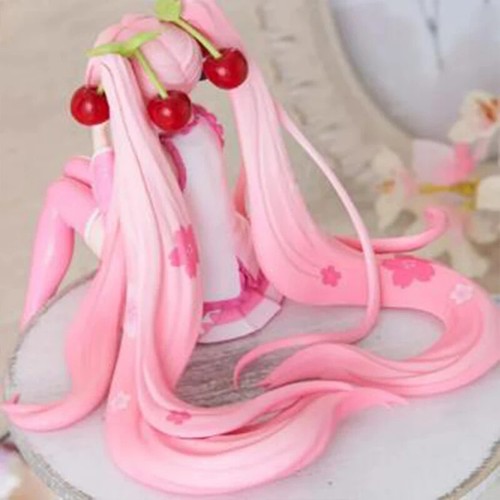 Figura Anime Hatsune Miku Vestido Rosa Postura Sentada PVC Modelo Juguetes de Acción - Imagen 8 de 12