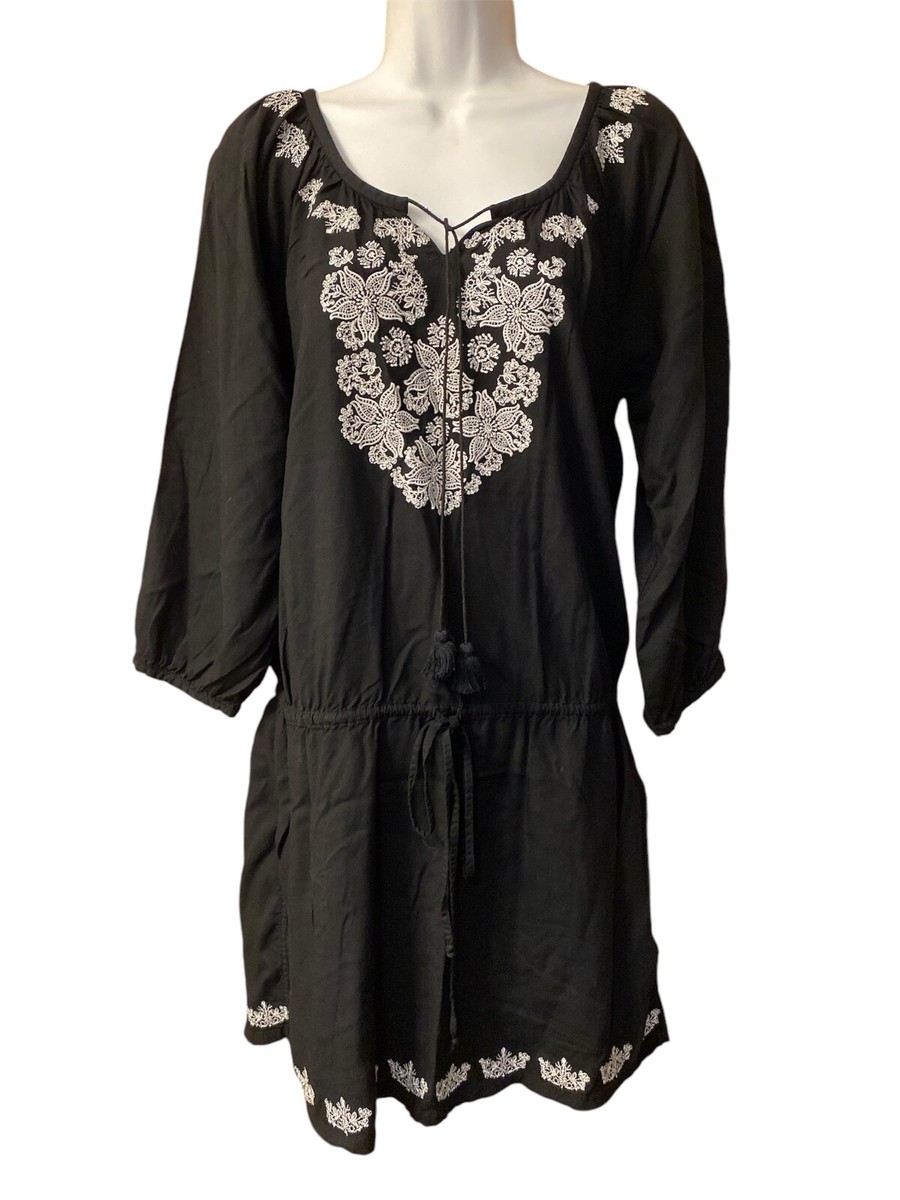 RU Cowgirl By Resistol Women's Black Floral Embroidered Western Dress Size  M (Q) | eBay