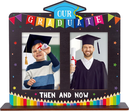 Then and Now Graduation Picture Frame - Class of 2025 Graduation Picture Frame W