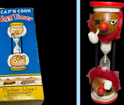 cap n cook egg timer 1969 timber  line waoocraft made in japan with box