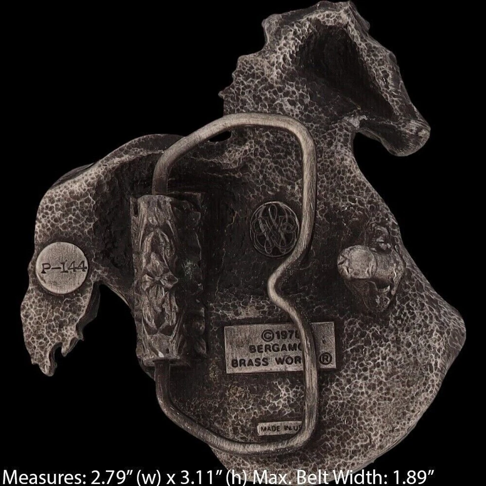 Caballo Salvaje Suroeste Vaquera Rodeo Vaquero Western Años 70 Vintage Hebilla de Cinturón Foto 4 de 4