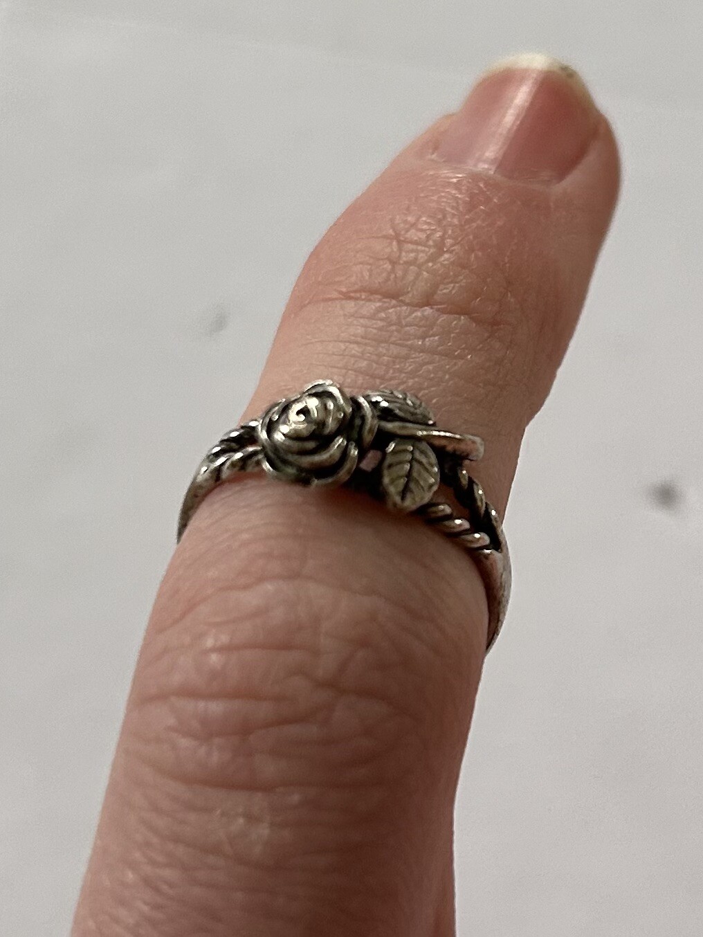 Vintage SHUBES SIGNED Solid Sterling Silver ROSE … - image 3