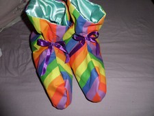 ADULT BABY SISSY   MULTI RAINBOW STRIPED BOOTIES 
