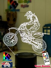 DIRT BIKE MOTOCROSS MOTOR 3D LED Battery USB Night Light 7 Colour Changing Room