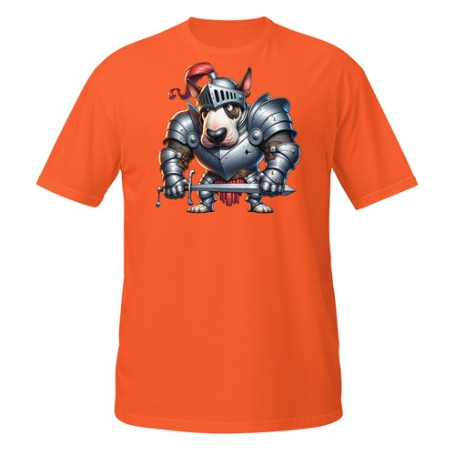 Knight Bull Terrier T-Shirt | Grumpy Dog in Armor | Funny Medieval Pup Tee - Picture 20 of 32
