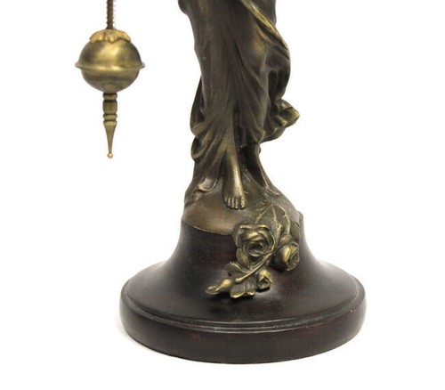 German Style Messing elegante Diana Dame Figur schwingende Swinger Uhr - Bild 4 von 4