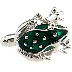 Quilted Cufflinks in Green with Presentation Box