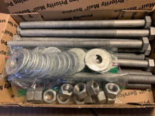 Bolt Hex Head 1/2"-13 x 8" Hot Dip Galvanized(12) with Nuts(12) & Washers(24)