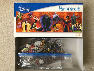 DISNEY VILLAINS JIGSAW PANORAMA PUZZLE 750 PIECE ORIGINAL 2007 | eBay