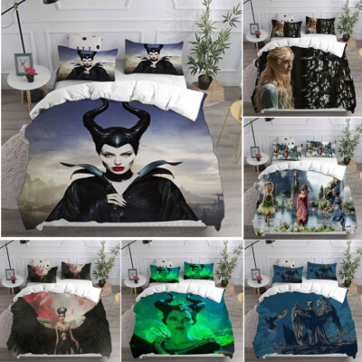 Cosplay Maleficent Black Queen 3D Bettbezug Bettwäsche Set Kissenbezug Single