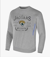 NFL X DARIUS RUCKER JAX JAGUAR PULLOVER FITTED SWEATSHIRT GRAY SZ L, XL, 2XL