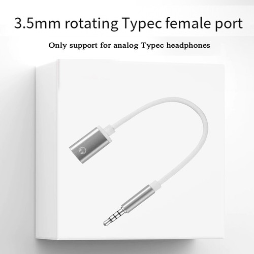 3.5mm Male to Type-c Female Headphone Converter Flat Round Lap to Analog AU - Photo 12/16