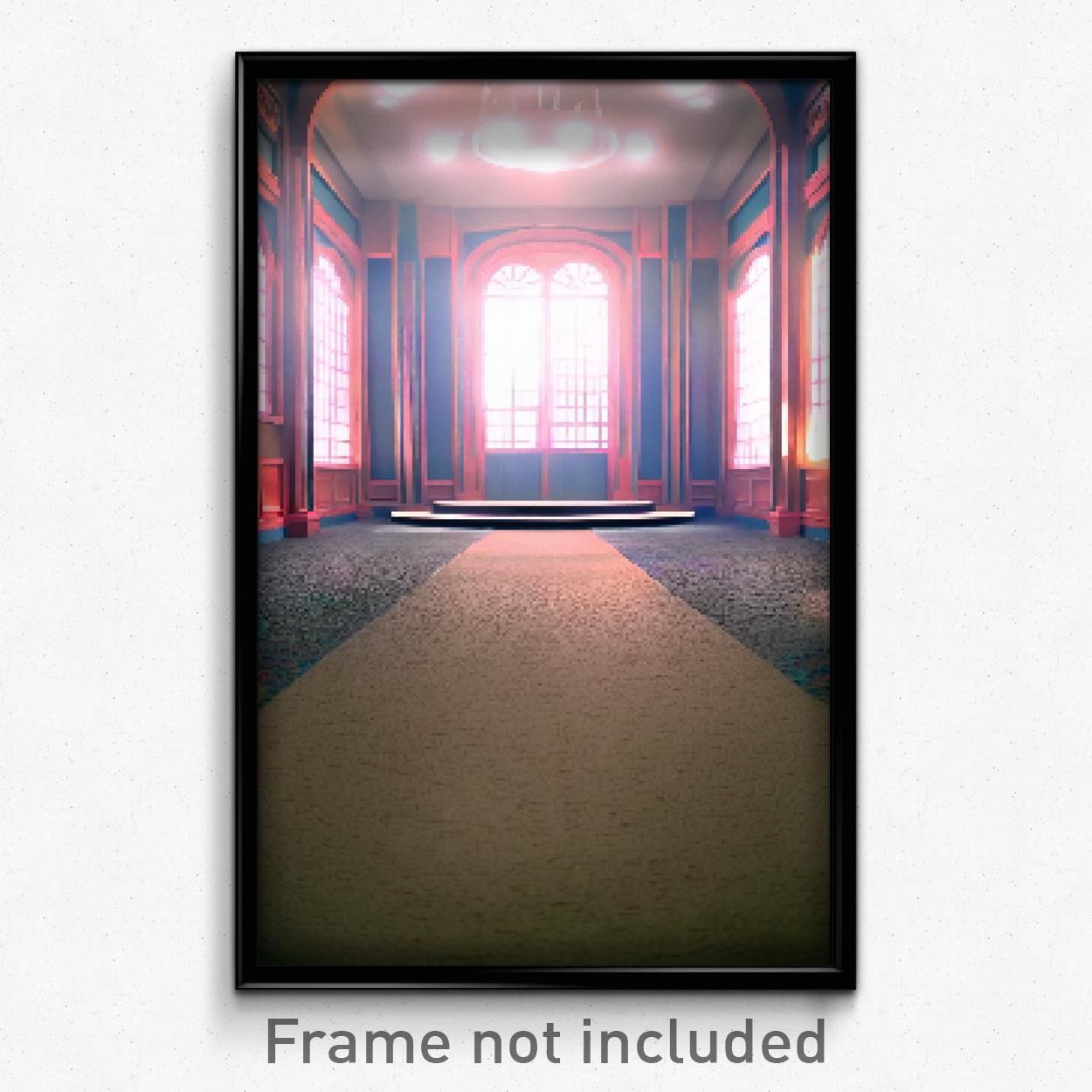 8 Bit Psychedelic Pixel Art Ballroom Video Game Poster