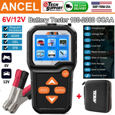 BA301 6V&12V Car Battery Tester OBD2 Diagnostic Tool Test Device w/ EVA BAG