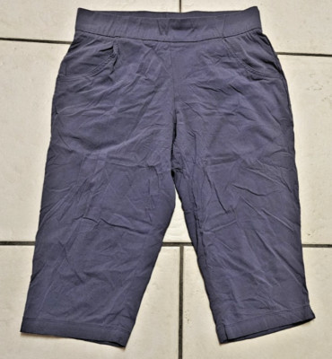 Columbia Capri Pants Womens L Gray Omni Shield Elastic Waist Pull On Performance