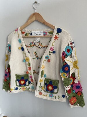 Rare Genuine Vintage Moschino Cheap and Chic Ladies Cardigan Top Uk 12 Eu 46