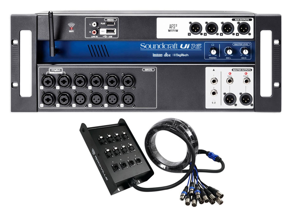 Soundcraft Ui16 Digital Mixer w/Wifi+App Control+Recording Ui 16+