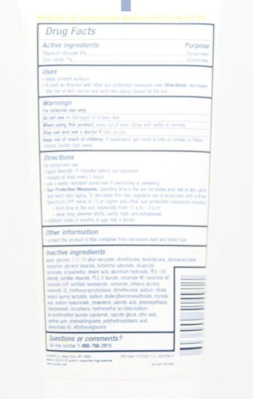 CeraVe Hydrating Mineral Sunscreen 5 fl oz SPF 50 Body Moisturizer Non-Greasy