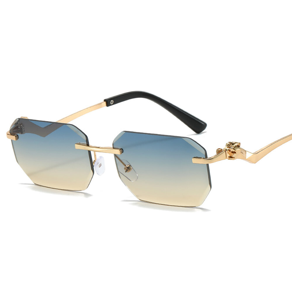 Retro Square Rimless Hip Hop Sunglasses Mens Women Fashion  display picture 1