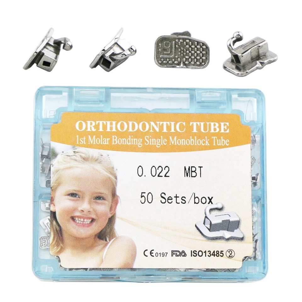50 juegos de tubo bucal adhesivo ortodoncia dental 1er y 2do molar Roth MBT 022/018 Foto 4 de 4