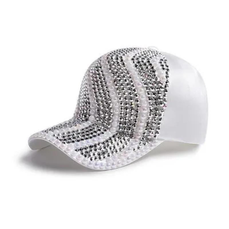 ☆PEARLS EMBELLISHED BASEBALL CAP/KIMHEKIM☆ KIMHĒKIM STORE | Pearl Pierced Baseball Cap (White