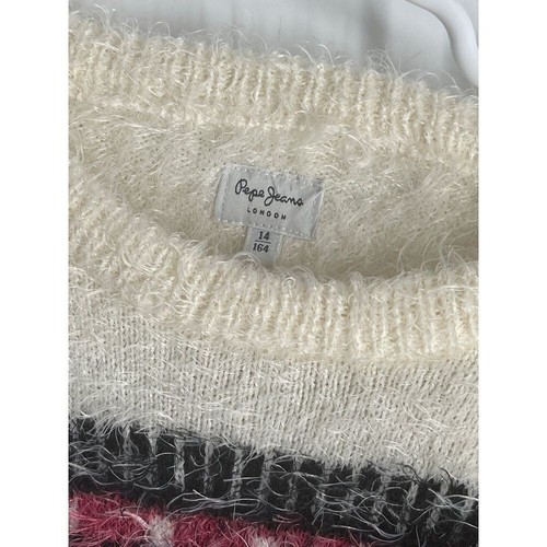 Pepe Jeans London Sweater Fair isle Fuzzy Girls Size 14 Long Sleeve - Picture 11 of 12