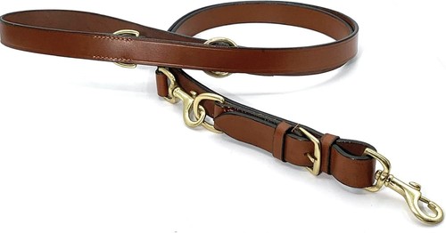 Leather Dog Training Lead Adjustable Police Style Lead 1'' Wide 78'' Long Leash - Picture 4 of 8