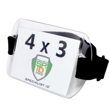 Large Armband Badge Holders 4x3 - Adjustable Display ID Name Card Arm Band