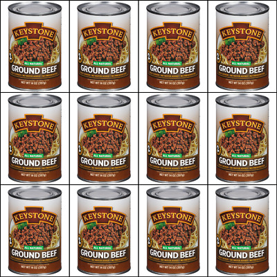 12 Canned Ground Beef Keystone Meat 14 Oz Off-grid Emergency Camping Exp 2031