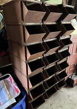 ✨Lot Of (23) Industrial Steel Hardware Nail Bin Tool Cubby Cabinet Bench Drawers