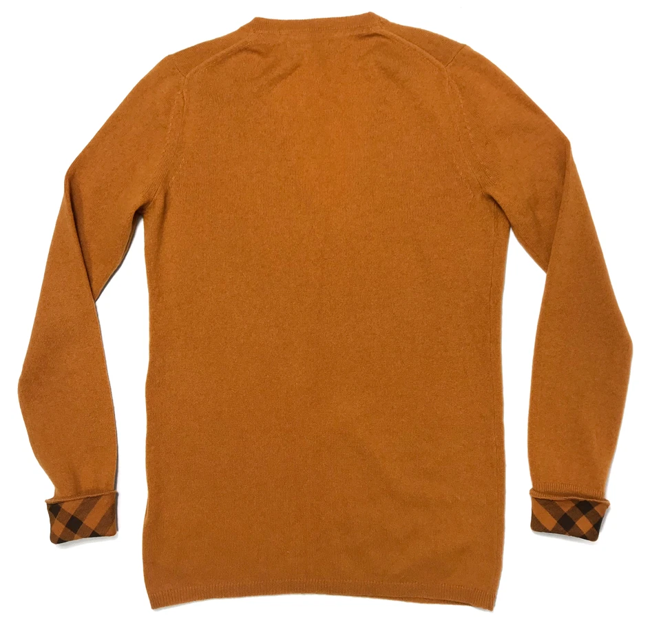 BURBERRY BRIT men's orange nova check cashmere long sleeve t-shirt | Size S - Image 2 of 4
