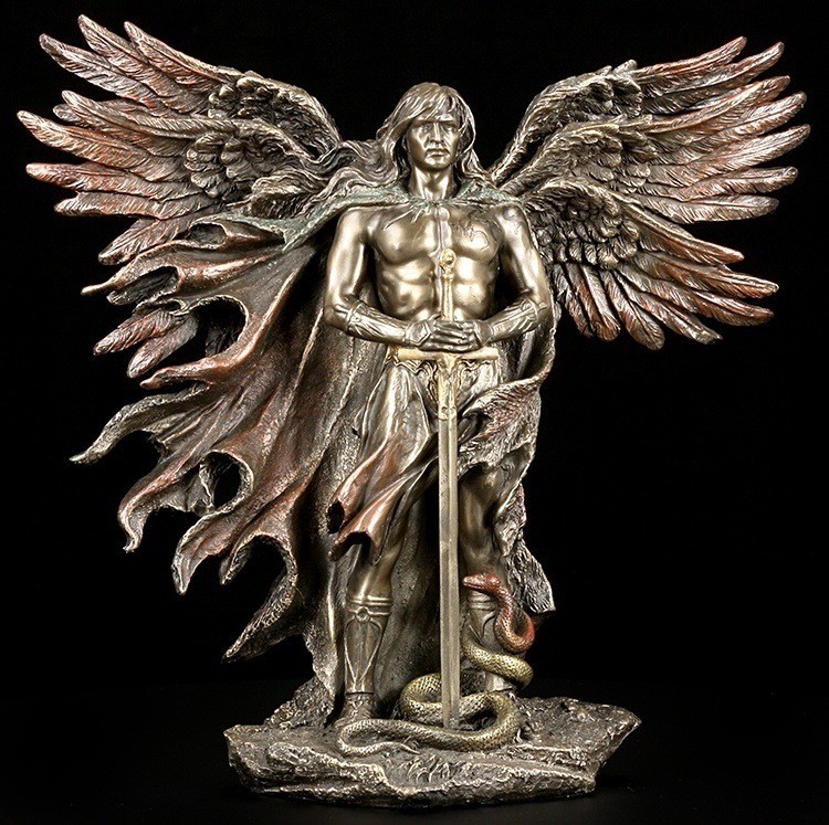 Figura de Ángel Arcángel Metatron con Seis Alas Veronese, 26 cm, Bronceado