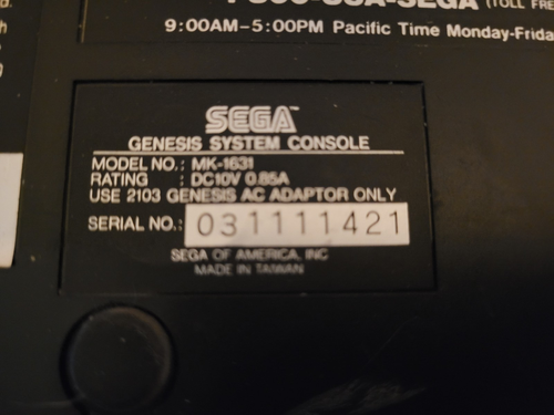 SEGA GENESIS Model 2 Console MK-1631 w/OEM 2 Controllers AC Tested Works! - Picture 5 of 11