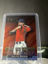 Shane Bieber EF 12 2022 Panini Select Baseball En Fuego Insert Guardians