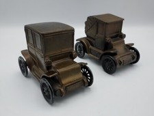 2 Vintage Bank Metal Banthrico Car Banks. 1900-1910 Peoples Savings - READ
