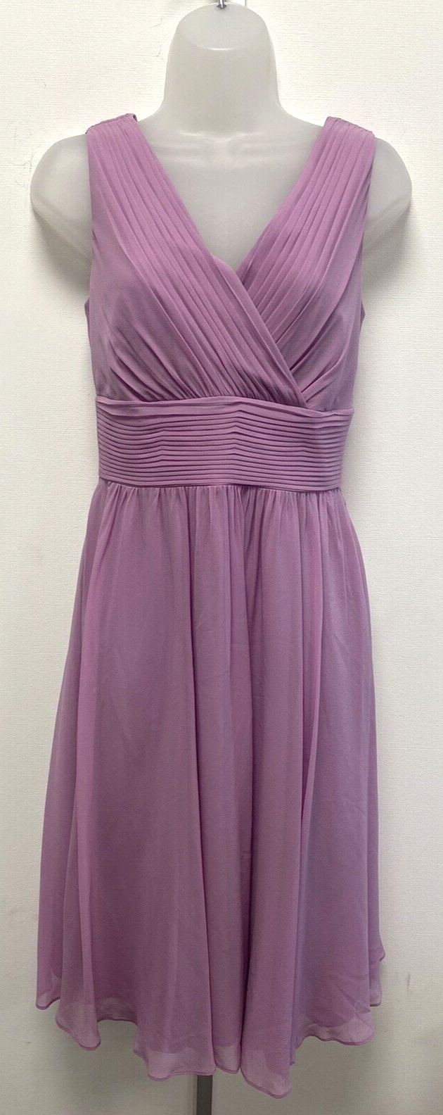 NEW! LK Bennett UK6 Eur34 US2 purple silk pleated chiffon sleeveless Lori dress