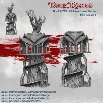 Dark Realms Hidden Forest Realm - Tree Tower 1 Mittelerde Tabletop Fantasy  28mm