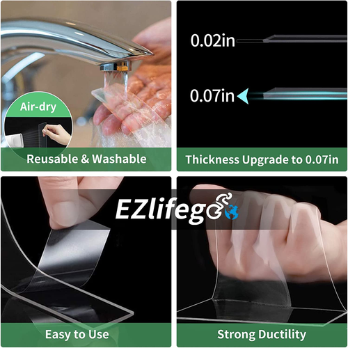 Ezlifego Double Sided Tape Heavy Duty(Extra Large 198Inch), Nano Double Sided Ad - Picture 5 of 8