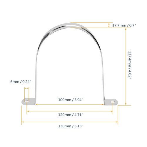 Powertec 4 Zoll Edelstahl Schlauchaufhänger mit Ankern & Schrauben, 5er Set (70258) - Bild 4 von 7