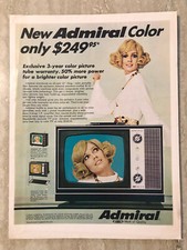 1969 New Admiral Color TV 12" Portable K-10 Chassis Solid State 16" Vtg Print Ad