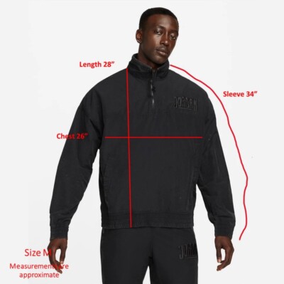 New M Nike Air Jordan Jumpman Sport DNA Jacket 1/2 Zip Black