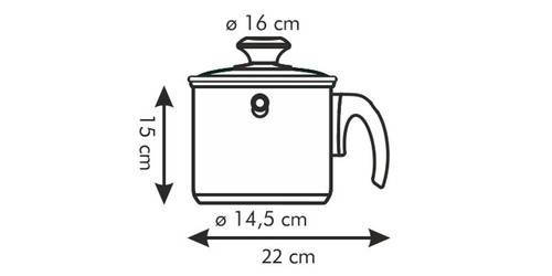 Doppelwandiger Milchtopf Simmertopf mit Deckel 16 cm 2 Liter alle Herdarten - Bild 4 von 4