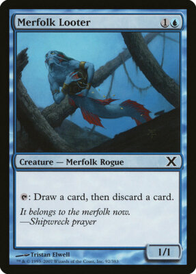 4 Merfolk Looter 4x x4 - LP - 10th Edition - SPARROW MAGIC - mtg