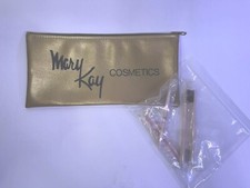 Mary Kay cosmetics gold makeup Zipper Bag  Travel Retractable Brushes Vintage