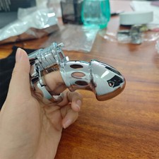 Male Edelstahl Keuschheitskäfig Penisring Peniskäfig Chastity Cage Abschließbar