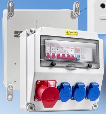 BAUSTROMVERTEILER WANDVERTEILER KOMPLETT VERDRAHTET 16A 230V BALS DOSE CEE