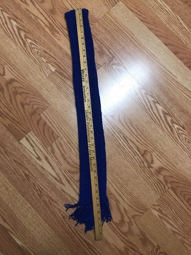 UNISEX HOMBRE ganchillo TEJIDO bufanda hecha a mano azul FLECOS Calentador de cuello NUEVO - Imagen 6 de 7
