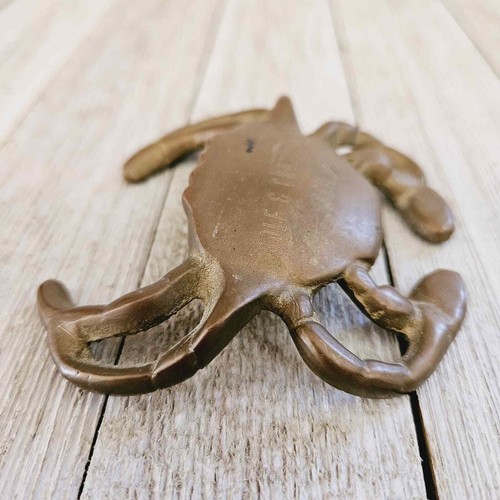 Vintage 3" Solid Brass Crab with Golf & Crab House Society Engraved Etched - Picture 4 of 16