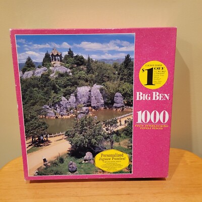 SEALED MB Big Ben 1000 pc Jigsaw Puzzle Stone Forest, Yunnan, China VTG 1999
